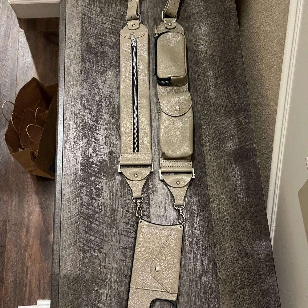 Bandolier Beige Phone Case with Strap